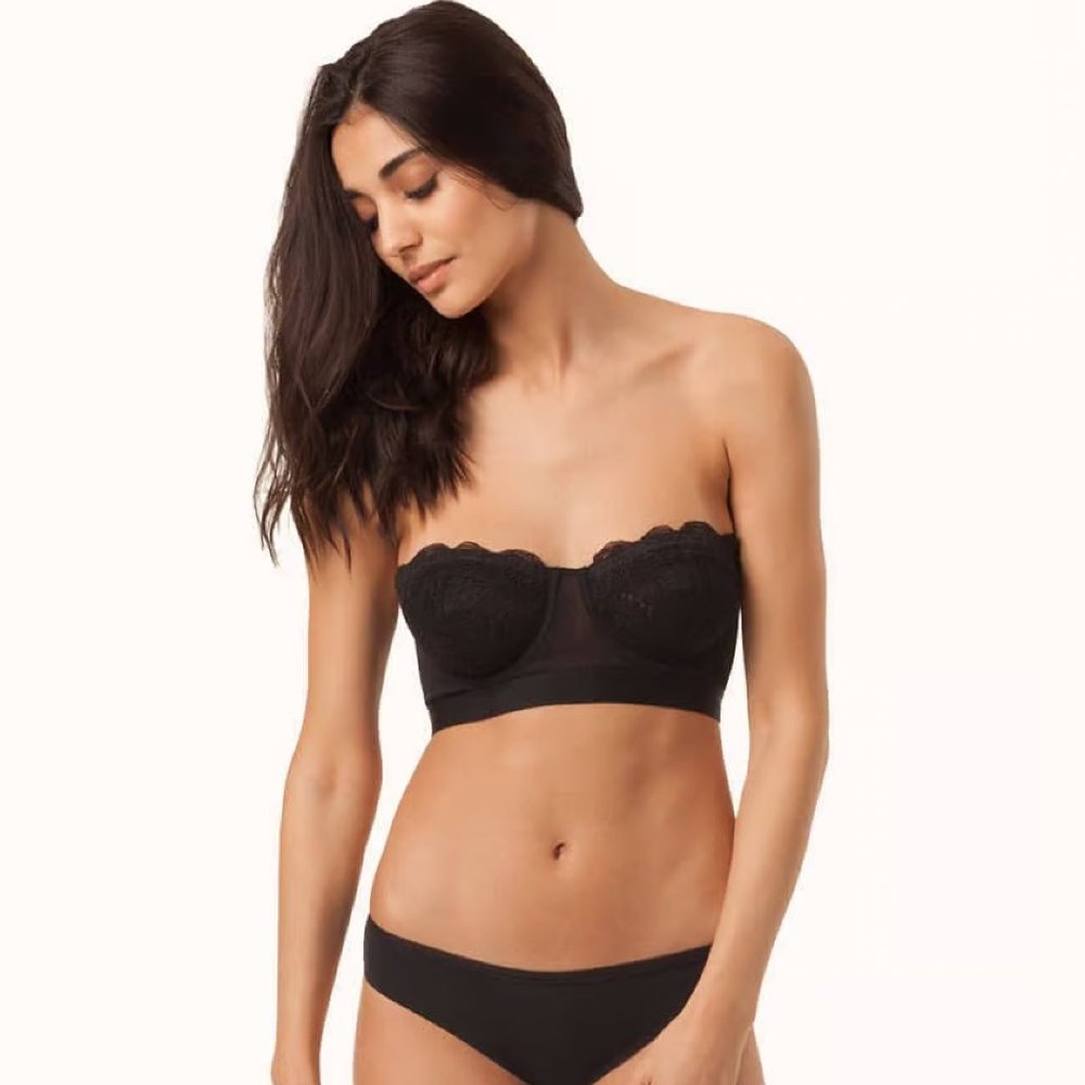 Lively Lace Strapless Black 34DD